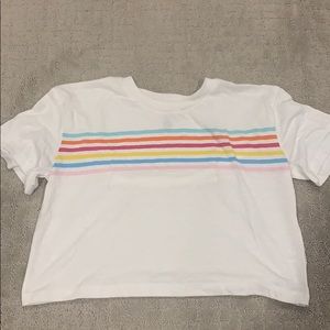 Rainbow stripe crop top